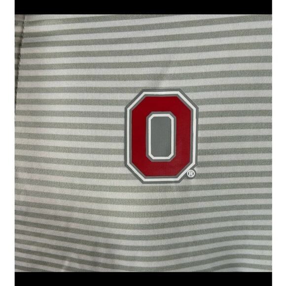 Ohio State Buckeyes Gray Striped Performance Polo Shirt Small - Picture 7 of 12